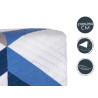 COLCHA CAMA REVERSIBLE 240X260 TRIANGULOS AZULES