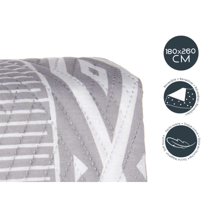 COLCHA CAMA 180X260 ETNICO REVERSÍVEL
