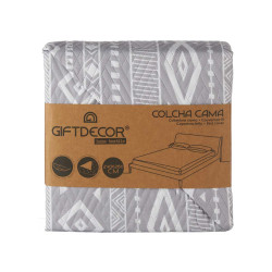 COLCHA CAMA REVERSIBLE 240X260 ETNICO