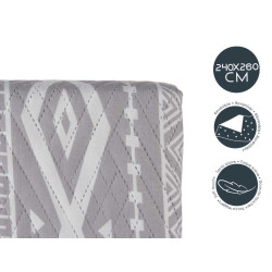 COLCHA CAMA REVERSIBLE 240X260 ETNICO