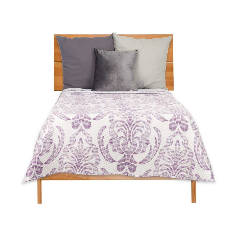 COUVRE LIT LIT 180X260 DAMASSE RÉVERSIBLE