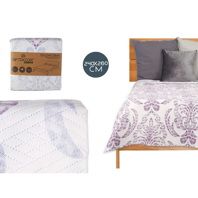 240X260 DAMASK REVERSIBLE  BEDSPREAD