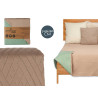 COLCHA CAMA 240X260 NATURAL VERDE MAR REVERSÍVEL