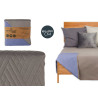 COLCHA CAMA 180X260 CINZENTO ESCURO E AZUL REVERSÍ
