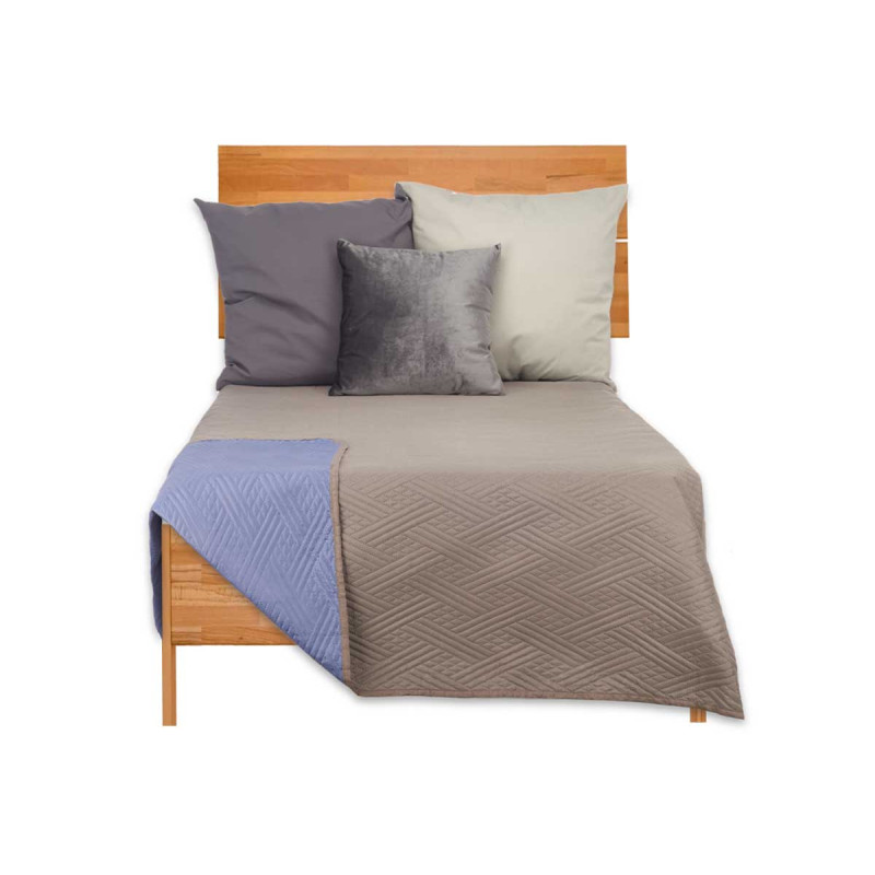 COLCHA CAMA 180X260 CINZENTO ESCURO E AZUL REVERSÍ