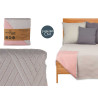 COLCHA CAMA 240X260 CINZENTO CLARO E ROSA