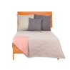 COLCHA CAMA 240X260 CINZENTO CLARO E ROSA