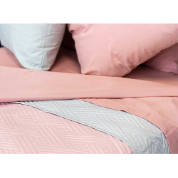 COLCHA CAMA REVERSIBLE 240X260 GRIS CLARO Y ROSA