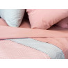 COLCHA CAMA 240X260 CINZENTO CLARO E ROSA
