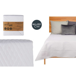 COLCHA CAMA REVERSIBLE 180X260 BLANCO