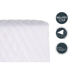 COLCHA CAMA REVERSIBLE 180X260 BLANCO