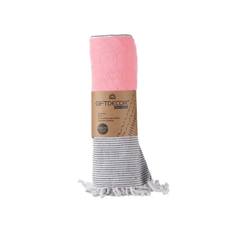 MULTIUSO 160X200CM MULTI STRISCE ROSA