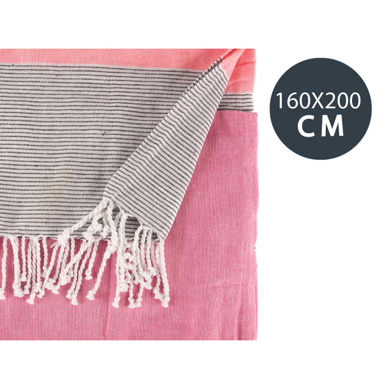 MULTIUSO 160X200CM MULTI STRISCE ROSA