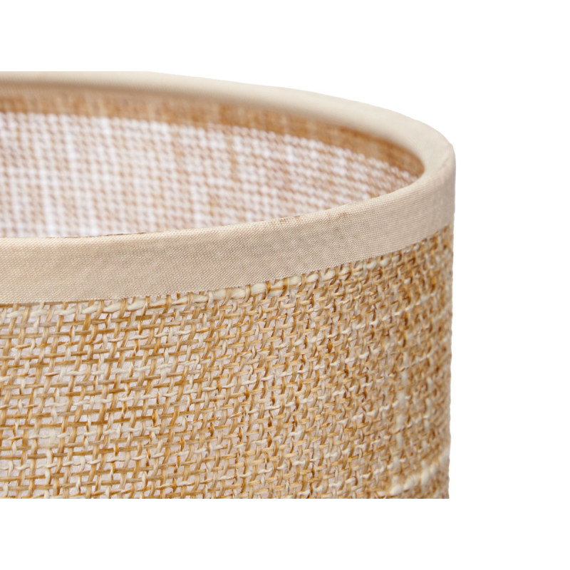 LAMPE DE TABLE RONDE EFFET BOIS