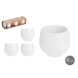 SET 3 VASI RISERVA D'ACQUA 6 CM BIANCO