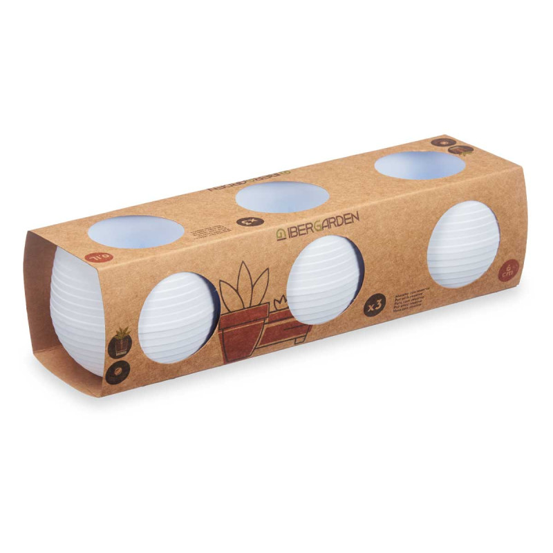 SET 3 VASI RISERVA D'ACQUA 6 CM BIANCO