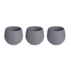 SET 3 MACETAS RESERVA AGUA 6 CM ANTRACITA