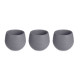 SET 3 POTS RÉSERVOIR D'EAU 6 CM ANTHRACITE