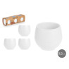 SET 3 POTS RÉSERVOIR D'EAU 9,5 CM BLANC