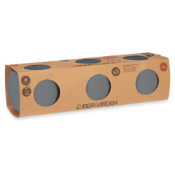 SET 3 MACETAS RESERVA AGUA 9,5 CM ANTRACITA