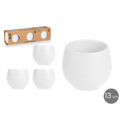 SET 3 VASI RISERVA D'ACQUA 13 CM BIANCO