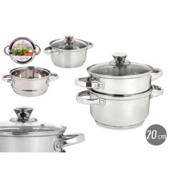 PANELA DE PRESSAO 2 PÇS TAMPA VIDRO 20 CM
