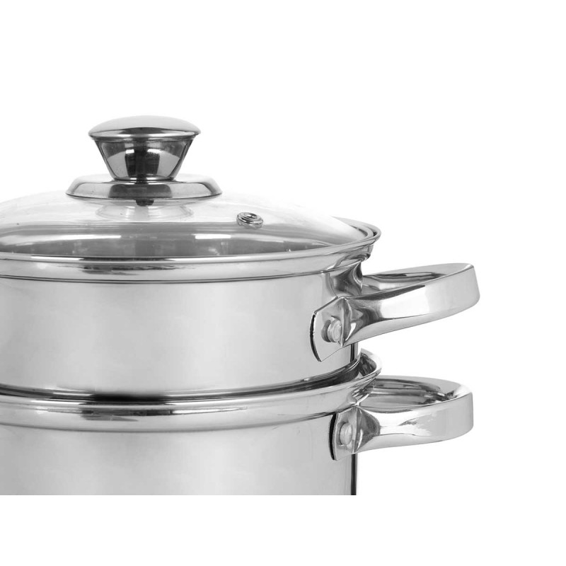 VAPORIERA 2 PEZZI COPERCHIO IN VETRO 20 CM