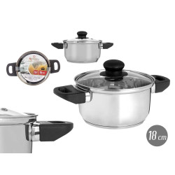 INDUCTION SAUCEPAN 18 CM GLASS LID