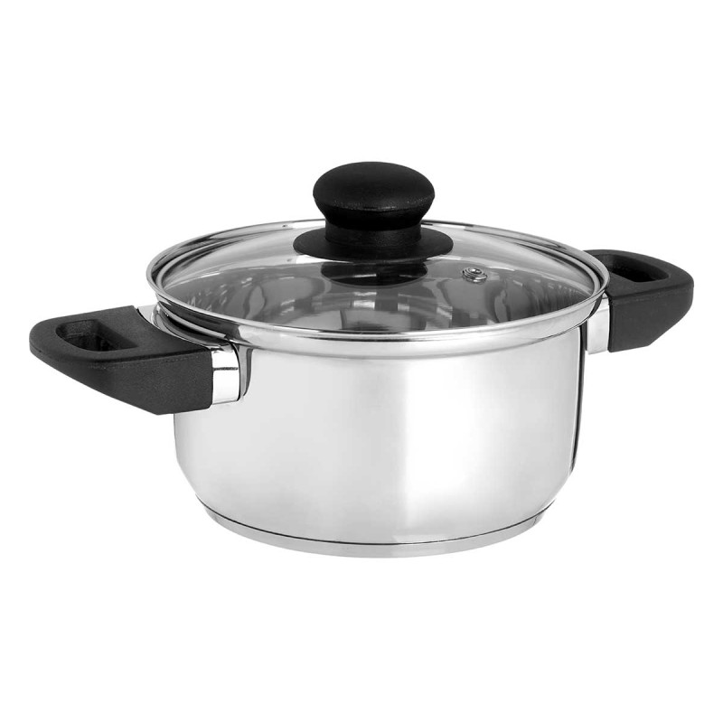 CASSERUOLA A INDUZIONE 18 CM COPERCHIO IN VETRO