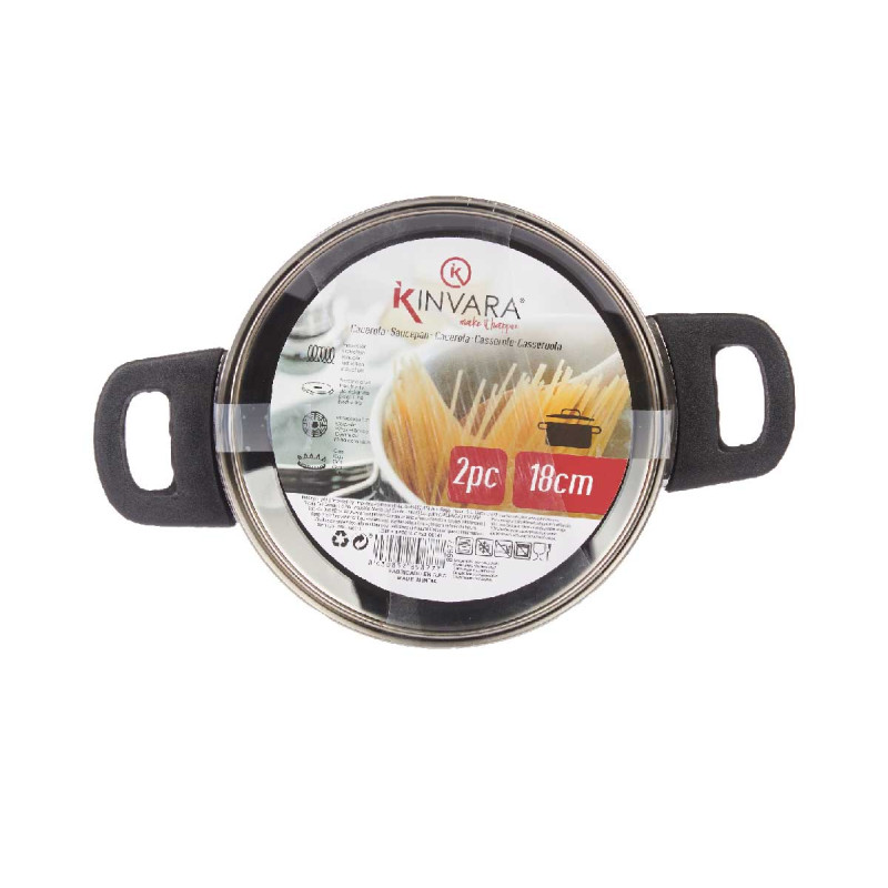 INDUCTION SAUCEPAN 18 CM GLASS LID