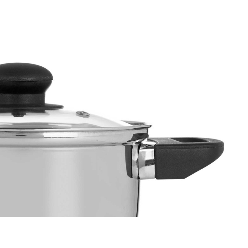 CASSEROLE À INDUCTION 18CM COUVERCLE EN VERRE