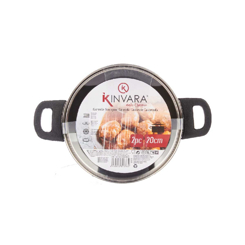 INDUCTION SAUCEPAN 20 CM GLASS LID