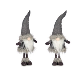 DUENDE CINZA COM GORRO DE LÃ 70CM 