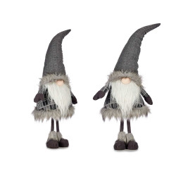 DUENDE CINZA COM GORRO DE LÃ 90CM 