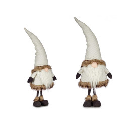 DUENDE BRANCO COM GORRO DE LÃ 90CM 