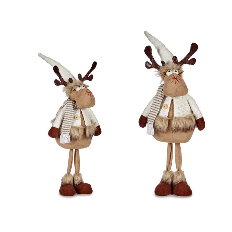 REINDEER WHITE FABRIC WOOL WITH LEGS 63CM 