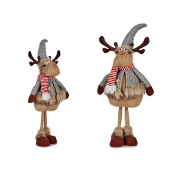 REINDEER GREY FABRIC WOOL WITH LEGS 63CM 