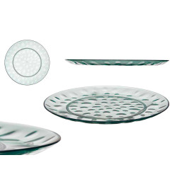 ASSIETTE PLATE EN PLASTIQUE POINTS 30CM VERT