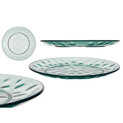 ASSIETTE À DESSERT EN PLASTIQUE POINTS 21,5CM VERT