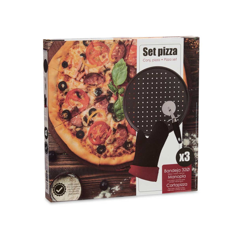SET PIZZA MOLDE MANOPLA Y CORTAPIZZA