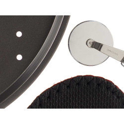 PIZZA SET PLATE GLOVE AND PIZZA CUTTER 