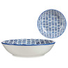 ASSIETTE CREUSE 20CM DESSIN LIGNES BLEU