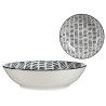 ASSIETTE CREUSE 20CM DESSIN LIGNES NOIR 