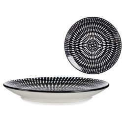 PLATO POSTRE 20CM CIRCULO ETNICO NEGRO