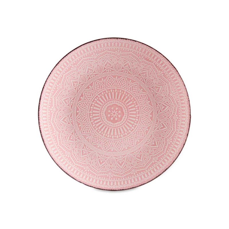 PRATO RASO RELEVO ROSA 27CM 