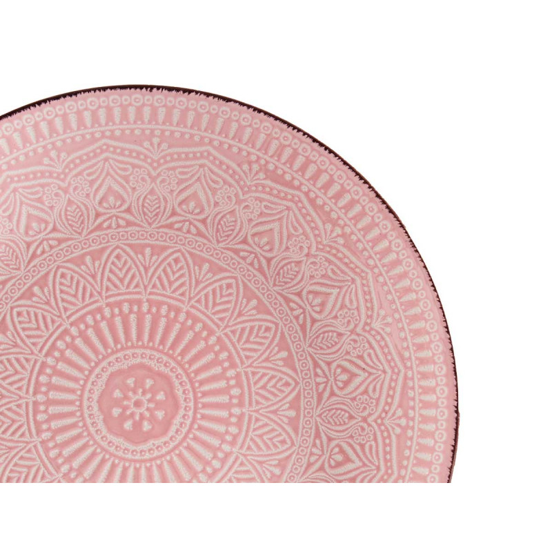 PRATO RASO RELEVO ROSA 27CM 
