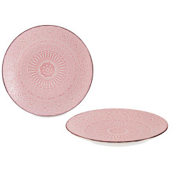 PRATO SOBREMESA RELEVO ROSA 22CM 