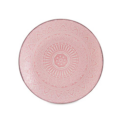 PLATO RELIEVE POSTRE ROSA 22CM