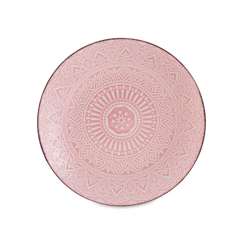 PRATO SOBREMESA RELEVO ROSA 22CM 