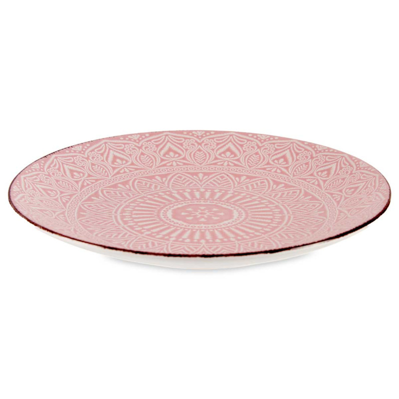 PRATO SOBREMESA RELEVO ROSA 22CM 